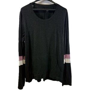 Market & Spruce Gray (Black) Knit Top Women’s 1X – Plus Size Sweater-Lightweight